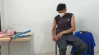 hairdresser gets frisky with clients, dominating cute canadian student next door. it's a wild homemade session with that big ass.