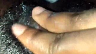 small tit ebony solo pussy masturbation with wet lips