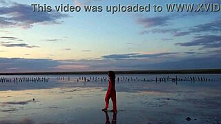 Walking On Red Sunset At Elton Salt Lake!