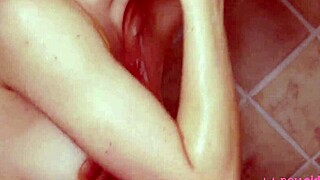 Gorgeous Blonde Milf Showers Before Intense Lesbian Fuck