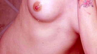 Gorgeous Blonde Milf Showers Before Intense Lesbian Fuck