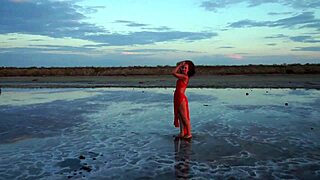 Walking On Red Sunset At Elton Salt Lake!