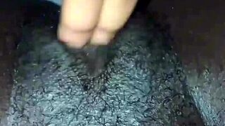 small tit ebony solo pussy masturbation with wet lips