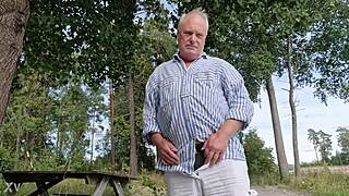 chris enjoys outdoor solo time in european homemade setting