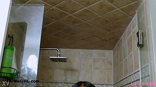 The cute teen brunette had a relaxing shower after her photoshoot