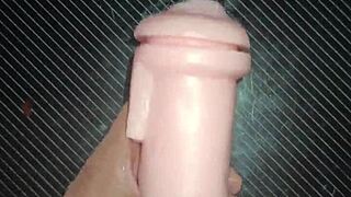 i kiss both sides of her vagina to my mouth, sucking and using toys for a quickie creampie on the desk