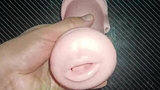 i kiss both sides of her vagina to my mouth, sucking and using toys for a quickie creampie on the desk