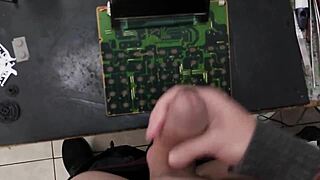 Operating another machine at work, ending with my moans