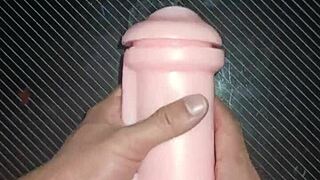 i kiss both sides of her vagina to my mouth, sucking and using toys for a quickie creampie on the desk