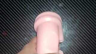 i kiss both sides of her vagina to my mouth, sucking and using toys for a quickie creampie on the desk