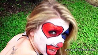 I banged a teen in clown costume outdoors