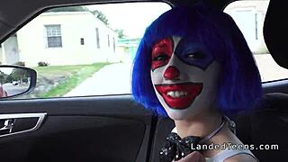 I banged a teen in clown costume outdoors