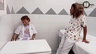 The naughty nurse angelika suarez almost got caught fucking in a quickie