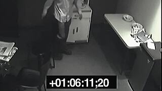 blonde in heels at work with lunch mishap