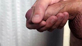 he jerks off to a cumshot in the morning light