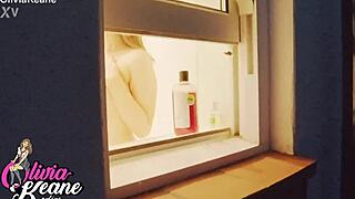 you catch your chubby british neighbour flashing in the shower.