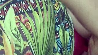 Married chick slid her panties aside and opened up for the stud