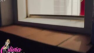 you catch your chubby british neighbour flashing in the shower.