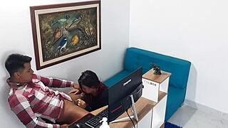 horny secretary seduces me to fuck her wet pussy at the office