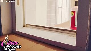 you catch your chubby british neighbour flashing in the shower.