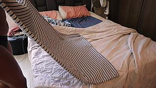 I find my stepsister making the bed but we mess it up fucking
