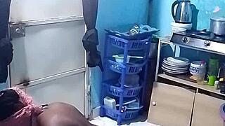 bent over big pussy fucked in kitchen wet and sexy