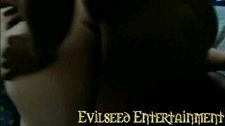 Ebony beauty takes big black cock in doggy style, reaching intense orgasm