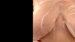 i'm a chubby milf caressing my big tits in the shower secretly