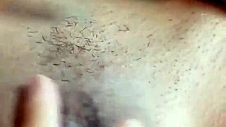 Hairy pussy shaved after masturbation and penetration