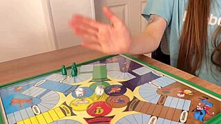 Game night with cute stepsister Alicia Hall winning delicious blowjob