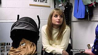 Big Dick Fucks Dildo-Stealing Hottie In The Back Office!