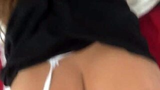 Girl gets on all fours for guy to enter room and fix computer with sex toy