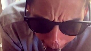 Step-Sister Teases with Blowjob, Gets Facial While Boyfriend Watches