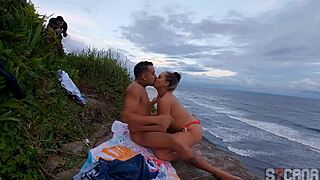 Hot Blonde Fucks Surfer On Beach While I Film Hidden