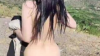 My young 18+ stepniece was so horny, we stopped to lick ass and fuck