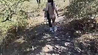 My young 18+ stepniece was so horny, we stopped to lick ass and fuck