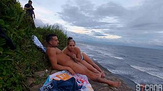 Hot Blonde Fucks Surfer On Beach While I Film Hidden