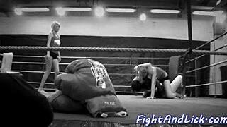 Petite Euro Wrestles Busty Lesbian in Catfight