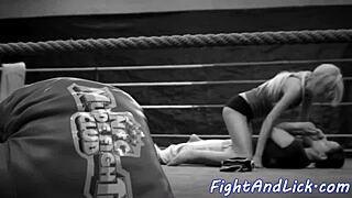 Petite Euro Wrestles Busty Lesbian in Catfight