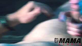 a hot milf seduces her friend with feet in sheer stockings