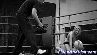 Petite Euro Wrestles Busty Lesbian in Catfight