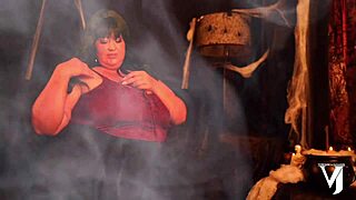 Intense Witchy Halloween Cosplay With Brother Love Spreading Ass