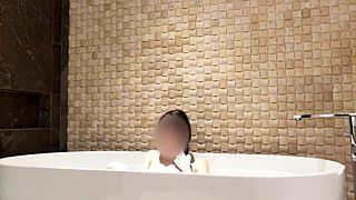 Bath time at luxury hotel.