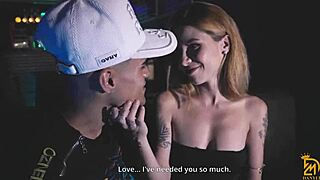 Two friends relax on the couch as pretty Colombian girls with small tits tease and give wet blowjobs to their monster cocks