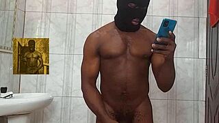 Wow! Solo bathroom masturbation after sugar mummy rounds!