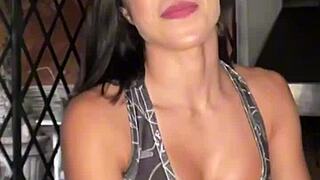 Petite 18yo latina gags on deepthroat and gets cum in mouth during casting