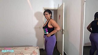 i'm working out wet without panties to tease my trainer, then masturbate at home