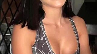 Petite 18yo latina gags on deepthroat and gets cum in mouth during casting