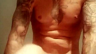 Naked Blue-Eyed Woman Bathing in Public Toilet Outdoor, Monster Cock Solo