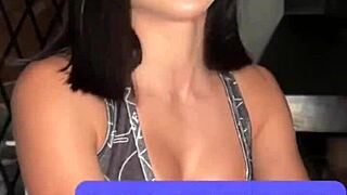 Petite 18yo latina gags on deepthroat and gets cum in mouth during casting